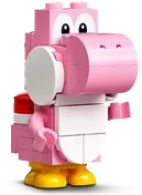 Pink Yoshi - White Tile, Round 1 x 1 Quarter on Front minifigure