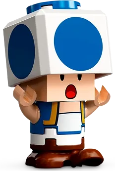 Surprised Toad LEGO Super Mario Blue Toad Surprised • Minifig mar0080