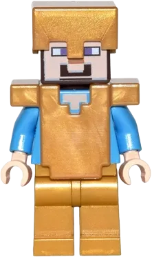 Steve - Pearl Gold Legs, Helmet, and Armor minifigure