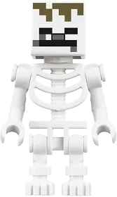 Skeleton - Minecraft Dungeons, White Head, Bent Arms minifigure