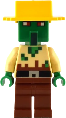 Zombie Villager - Tan Torso, Yellow Hat minifigure