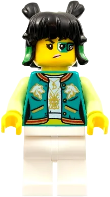 Mei - Dark Turquoise Jacket, Wink / Green Eyepiece minifigure