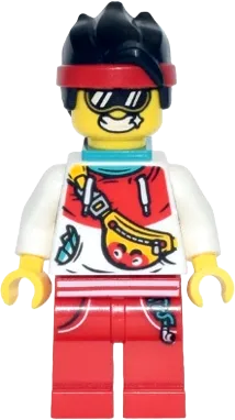 Monkie Kid - Tourist Outfit, Dark Turquoise Neck Bracket and Clip minifigure