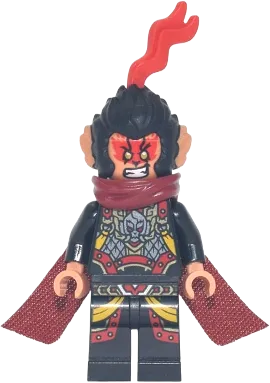 Evil Macaque - Black and Red Armor, Dark Red Cape, Cat Tail minifigure