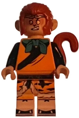 Monkey King - Bright Light Orange Robe, Black Animal Stripes, Dark Turquoise Bandana minifigure