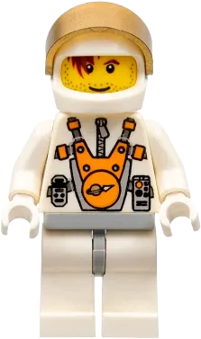 Mars Mission Astronaut - Helmet and Red-Brown Hair over Eye and Stubble minifigure