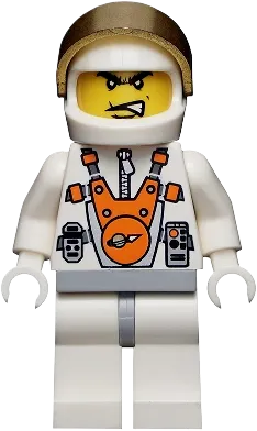 Mars Mission Astronaut - Helmet and Angry Black Eyebrows and Messy Hair minifigure