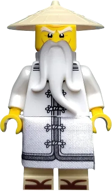 Sensei Wu - The LEGO Ninjago Movie, White Robe, Zori Sandals, Raised Eyebrows minifigure