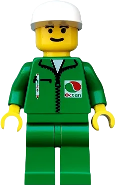 Octan - Green Jacket with Pen, Green Legs, White Cap minifigure