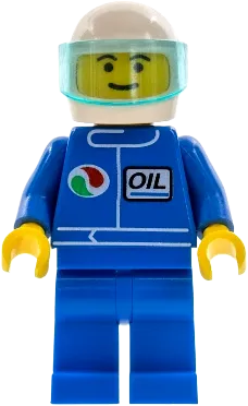Octan - Blue Oil, Blue Legs, White Helmet, Trans-Light Blue Visor minifigure