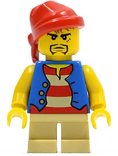 LEGO Pirates Pirate Blue Vest Tan Legs • Minifig pi082