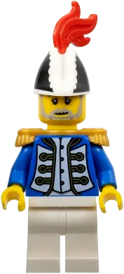 Imperial Soldier IV - Governor, Male, Black and White Bicorne, Red Plume, Gold Epaulettes minifigure