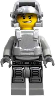 Power Miner - Engineer, Light Bluish Gray Outfit, Metallic Silver Armor and Helmet minifigure