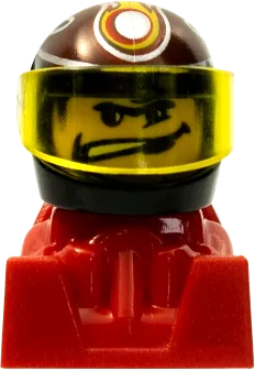 LEGO Racer, Wide Mouth, Black Helmet with Pattern, Red Body