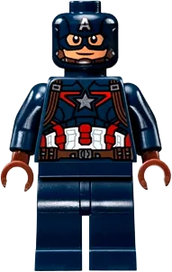 Captain America - Dark Blue Suit, Reddish Brown Hands, Mask minifigure