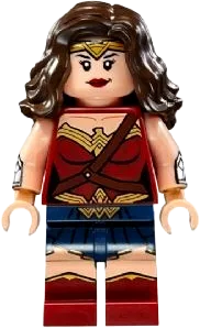 Wonder Woman - Dark Red Torso, Dark Blue Skirt minifigure