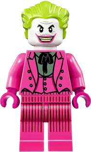 The Joker - Dark Pink Suit, Wide Grin / Lips Pursed minifigure