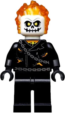 Ghost Rider - Johnathon 'Johnny' Blaze, White Head, Chain Belt minifigure