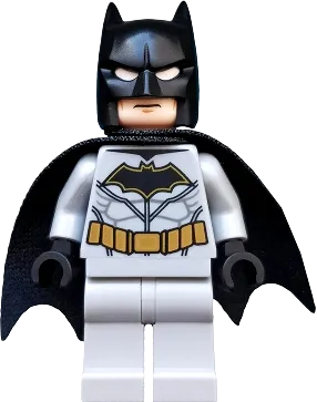Batman - Light Bluish Gray Suit with Gold Belt, Black Crest, Mask and Cape (Type 3 Cowl) minifigure