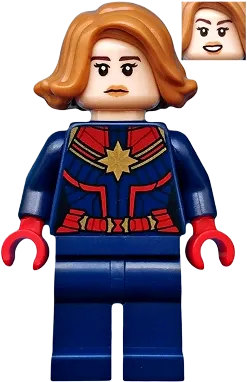 Captain Marvel - Carol Danvers, Medium Nougat Hair minifigure