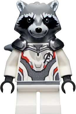 Rocket Raccoon - White Jumpsuit, Dark Bluish Gray Head minifigure