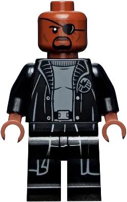 Nick Fury - Gray Sweater and Black Trench Coat, Shirt Tail minifigure