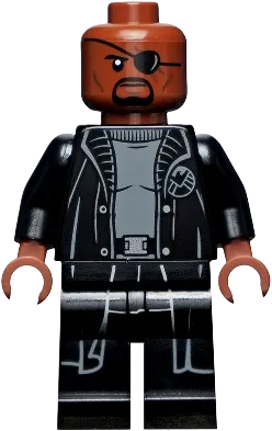 LEGO Marvel Nick Fury Gray Sweater and Black Trench Coat