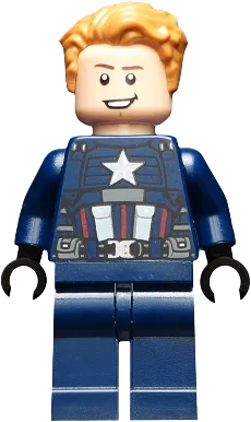 Captain America - Dark Blue Suit, Black Hands, Hair minifigure