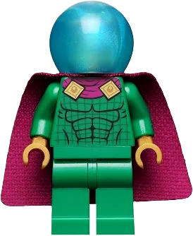 Mysterio - Light Bluish Gray Head, Satin Trans-Light Blue Helmet, Single Hole Cape minifigure