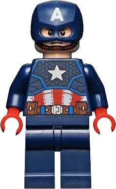 Captain America - Dark Blue Suit, Red Hands, Helmet minifigure