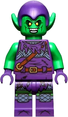 Green Goblin - Bright Green Skin, Dark Purple Outfit, Small Yellow Eyes, Printed Legs minifigure