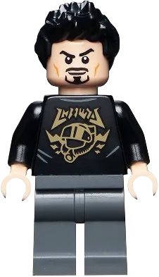 Tony Stark - Black Shirt with Gold Helmet minifigure