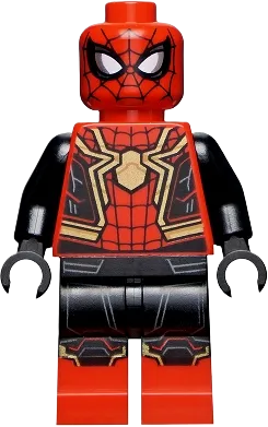 Spider-Man - Black and Red Suit, Large Gold Spider, Gold Knee Trim (Integrated Suit) minifigure