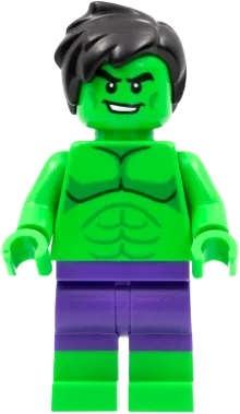 Hulk - Minifigure, Dark Purple Pants, Short Tousled Hair minifigure