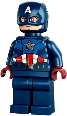 Captain America - Dark Blue Suit, Dark Red Hands, Helmet minifigure