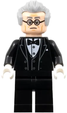 Alfred Pennyworth - Black Tuxedo, Light Bluish Gray Hair minifigure