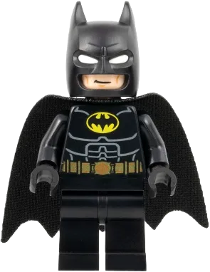Batman - Black Suit, Gold Belt, Cowl with White Eyes, Smirk / Goggles and Frown minifigure
