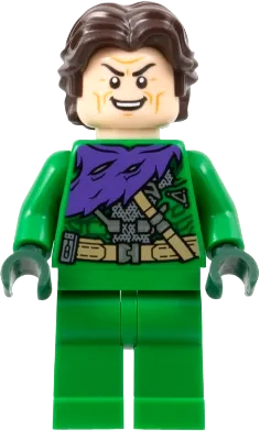 Green Goblin - Green Outfit without Mask, Dark Brown Hair minifigure