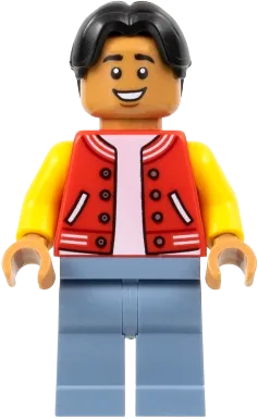 Ned Leeds - Red and Yellow Letter Jacket, Sand Blue Legs minifigure