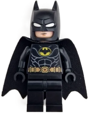 Batman - Black Suit, Gold Belt, Cowl with White Eyes, Neutral / Angry with Bared Teeth minifigure