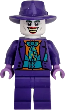 The Joker - Dark Turquoise Bow Tie, Plain Legs, Fedora minifigure