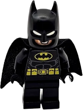Batman - Black Suit, Yellow Belt, Cowl with White Eyes, Lopsided Grin / Open Mouth Smile with Teeth minifigure