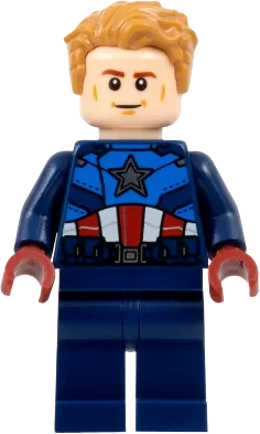 Captain America - Dark Blue Suit, Dark Red Hands, Hair minifigure
