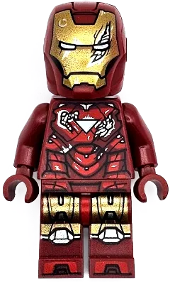 Iron Man - Mark 6 Armor, Large Helmet Visor, Battle Damage minifigure