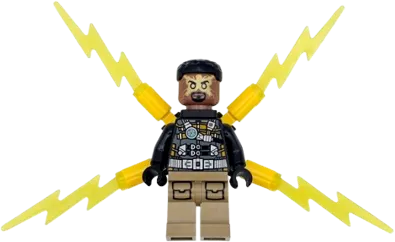 Electro - Black and Dark Tan Outfit, Medium Brown Head, Small Electricity Wings minifigure