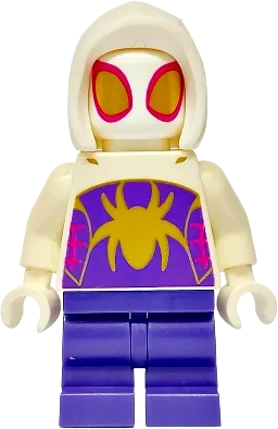 Ghost-Spider - Medium Legs, White Hood, Gold Spider Logo and Eyes minifigure