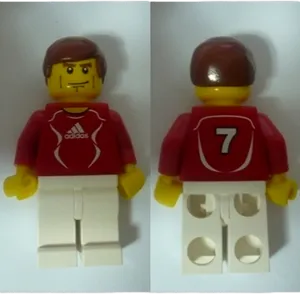 Soccer Player Red - Adidas Logo, Red and White Torso Stickers (#7) minifigure