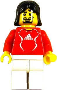 Soccer Player Red - Adidas Logo, Red and White Torso Stickers (#15) minifigure