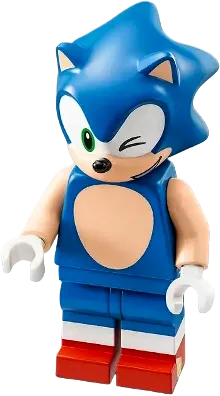 Sonic the Hedgehog - Light Nougat Face and Arms, Winking, Open Mouth Smile to Left minifigure