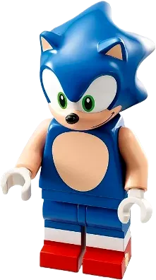 Sonic the Hedgehog - Light Nougat Face and Arms, Grin to Left minifigure